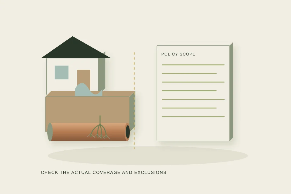 Conceptual illustration of a policy separates interior backup from buried-line repair