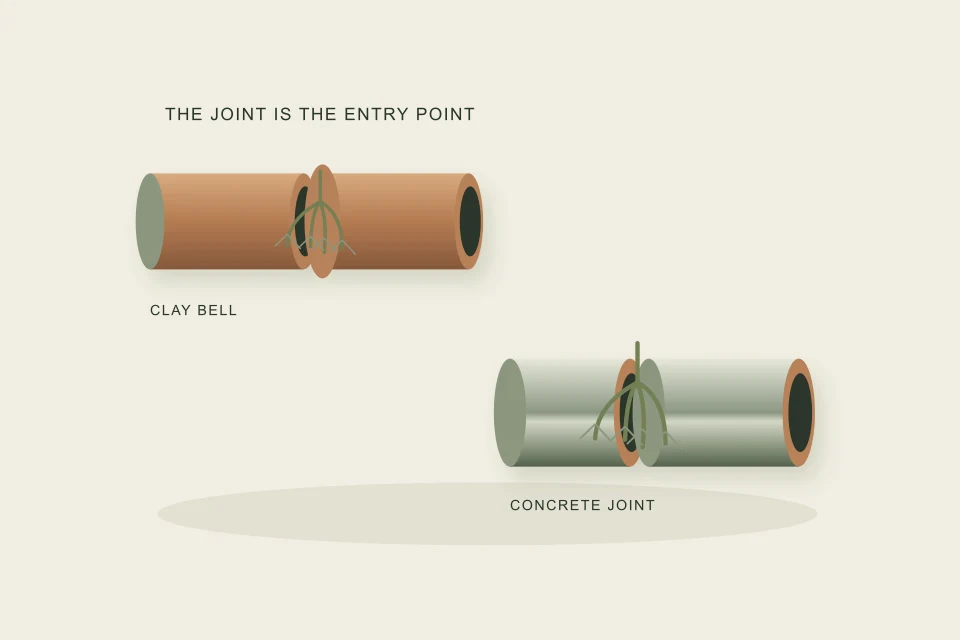 Conceptual illustration of terracotta bells and concrete joints shown as specimens